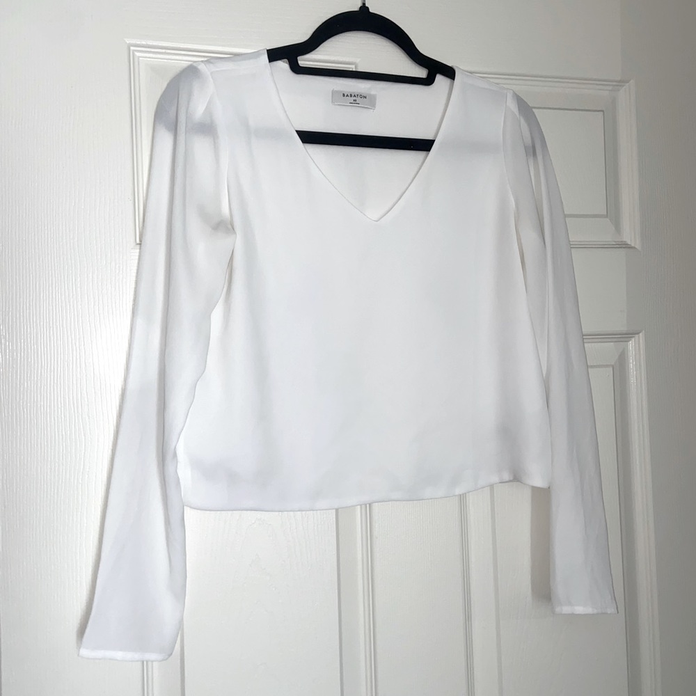 SOLD Aritzia Babaton Murphy Longsleeve Blouse in Espace - Picture 5 of 12